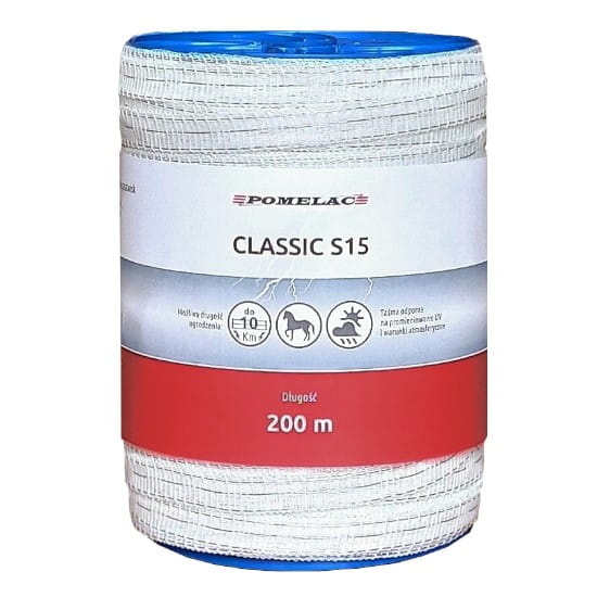 Taśma Pomelac Biała Classic S15 / 200 m - Cavalo